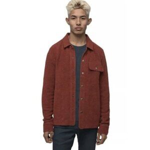 NWT Prana IncrediWool Overshirt Rust Heather / Red Size M MSRP $175 Medium Slim
